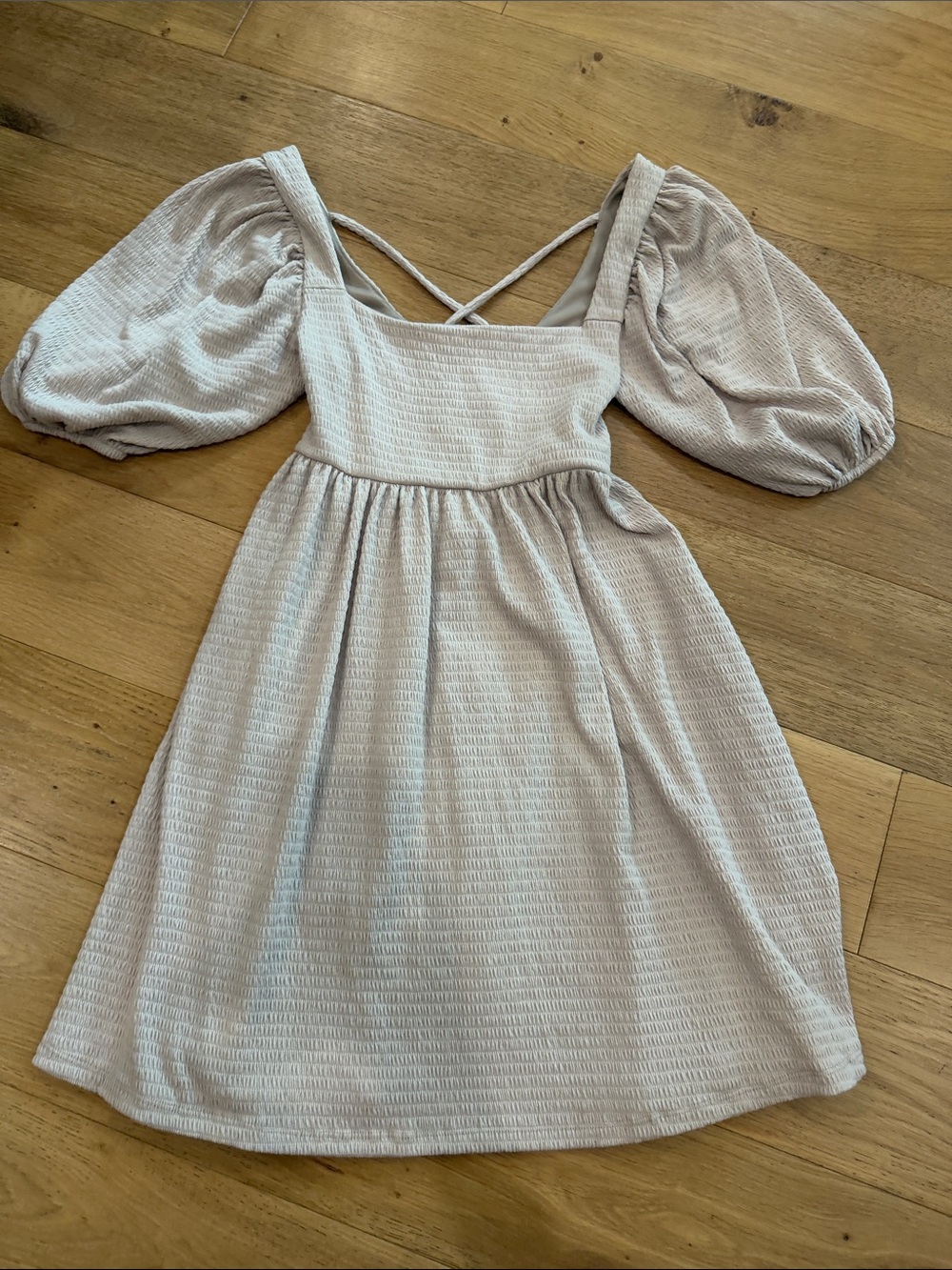 By Together Puff Sleeve Square Neck Dress in Light Purple